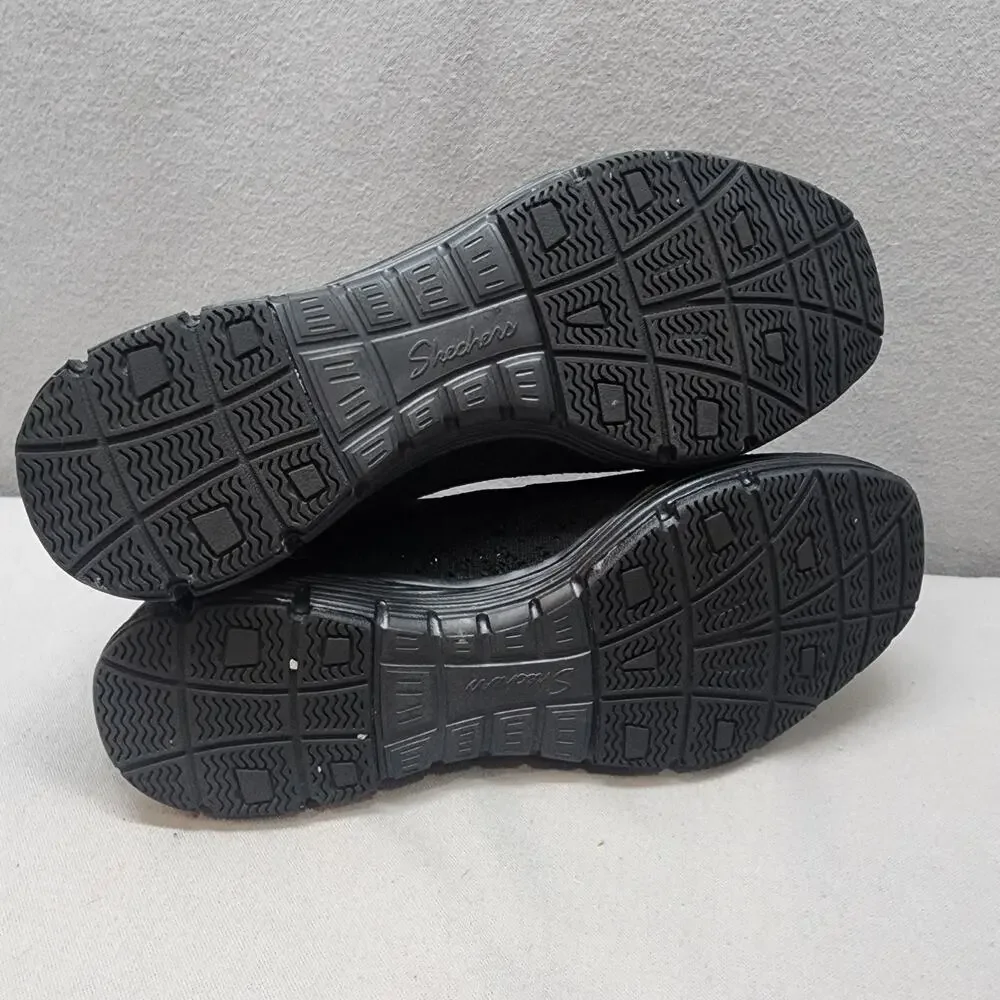 Skechers Women's Seager Stat Slip On Sneaker Shoes Black #49481 Sz‎ 7.5